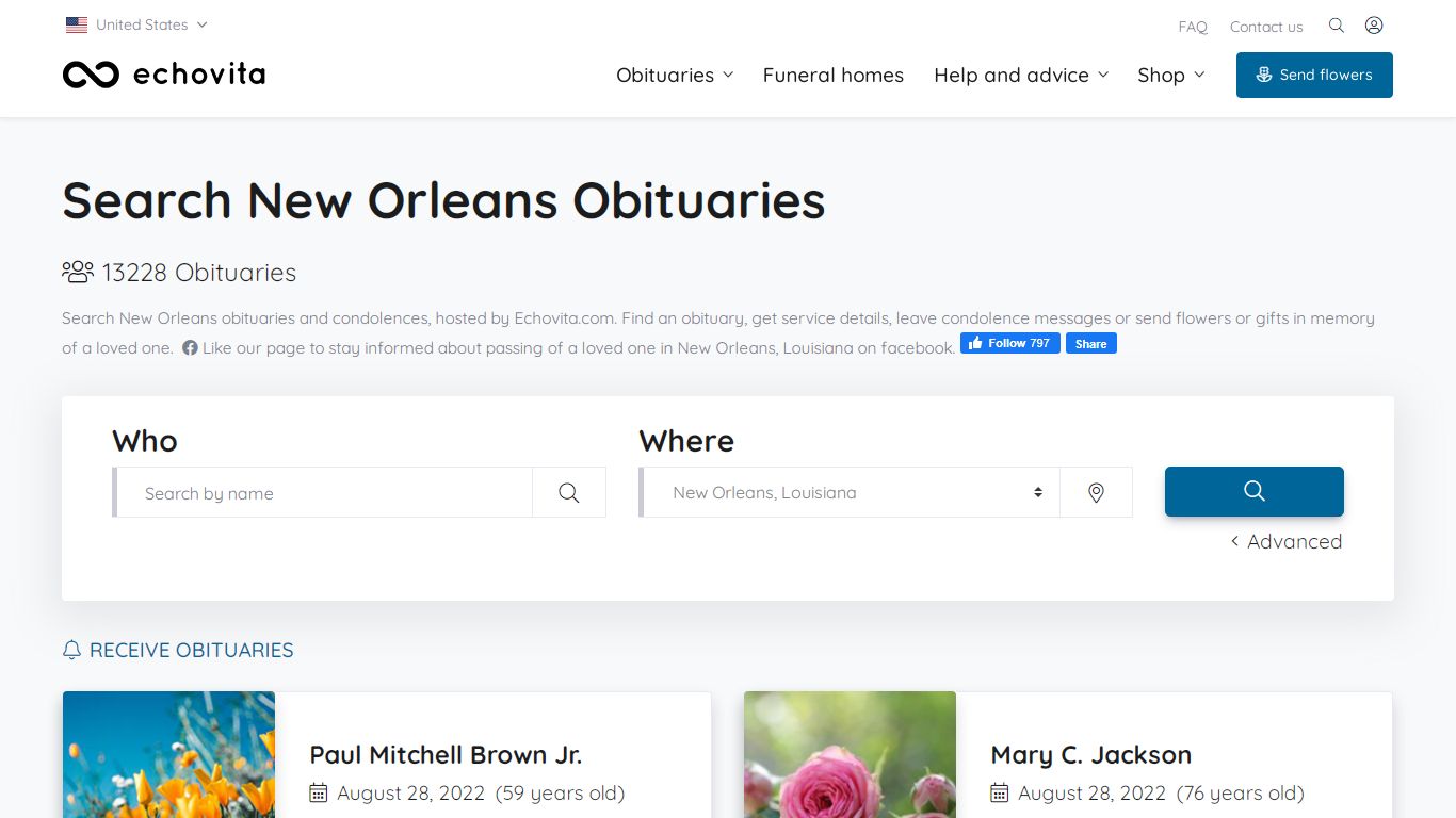 New Orleans Obituaries - Latest Obituaries in New Orleans, LA - Echovita